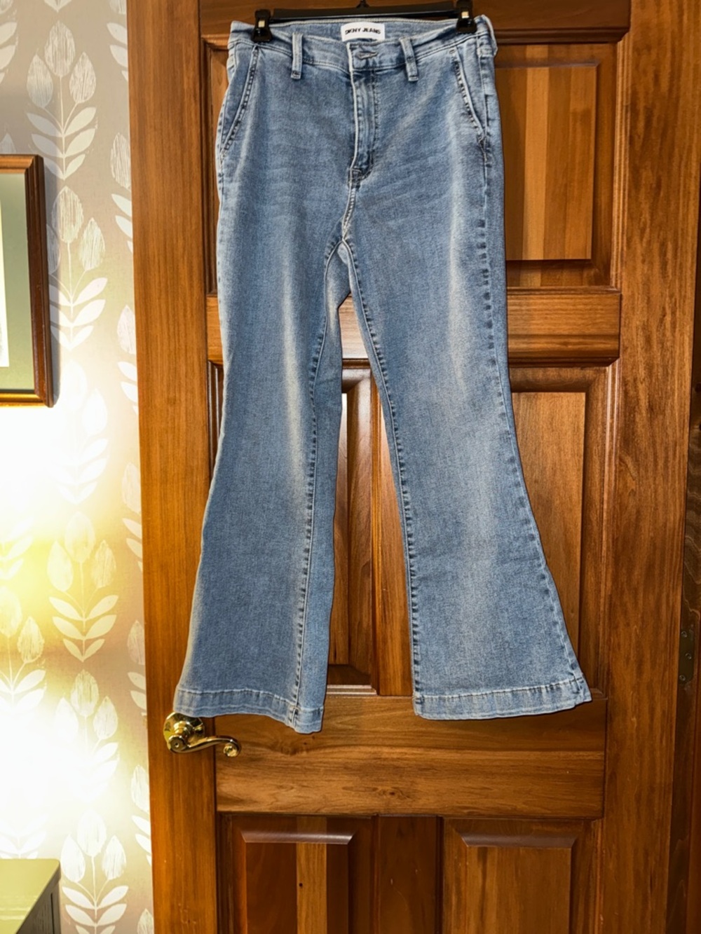 DKNY Light Blue Flared Jeans - Women's Wide Leg Denim
